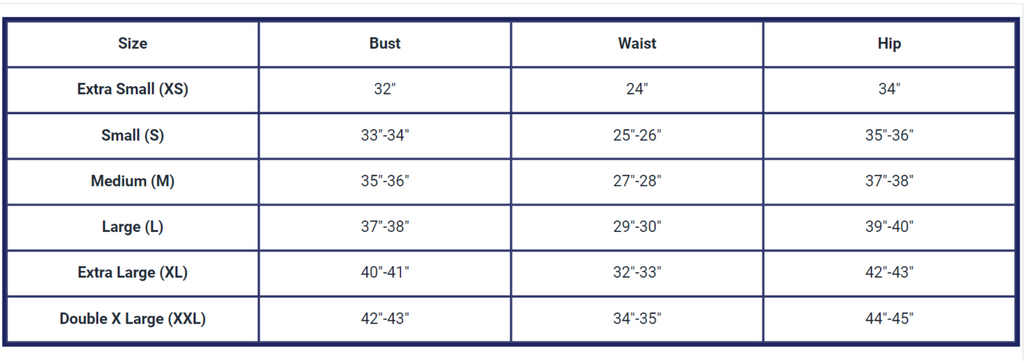 This Size Chart is for