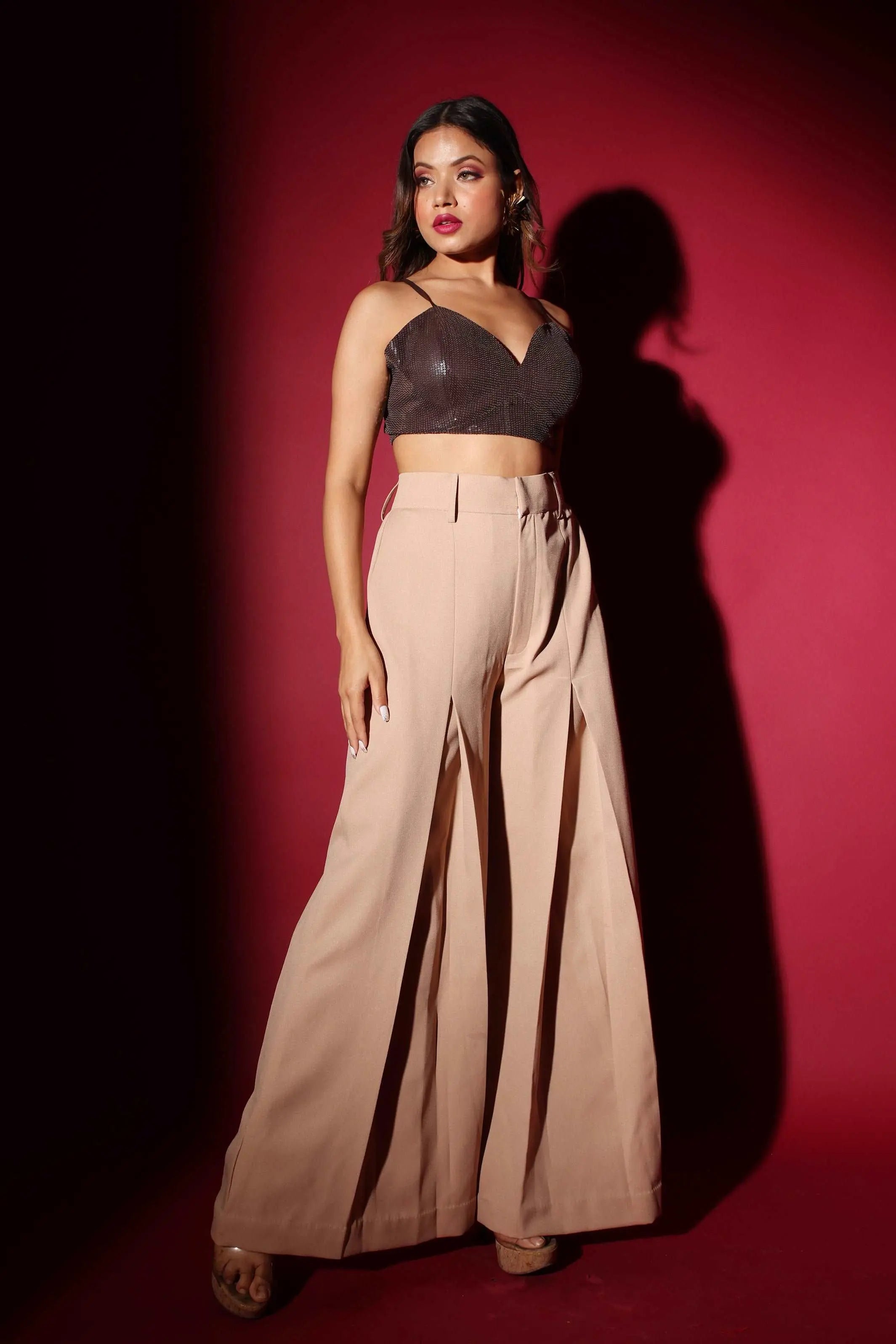 High Waisted wide leg Pants Glamfe
