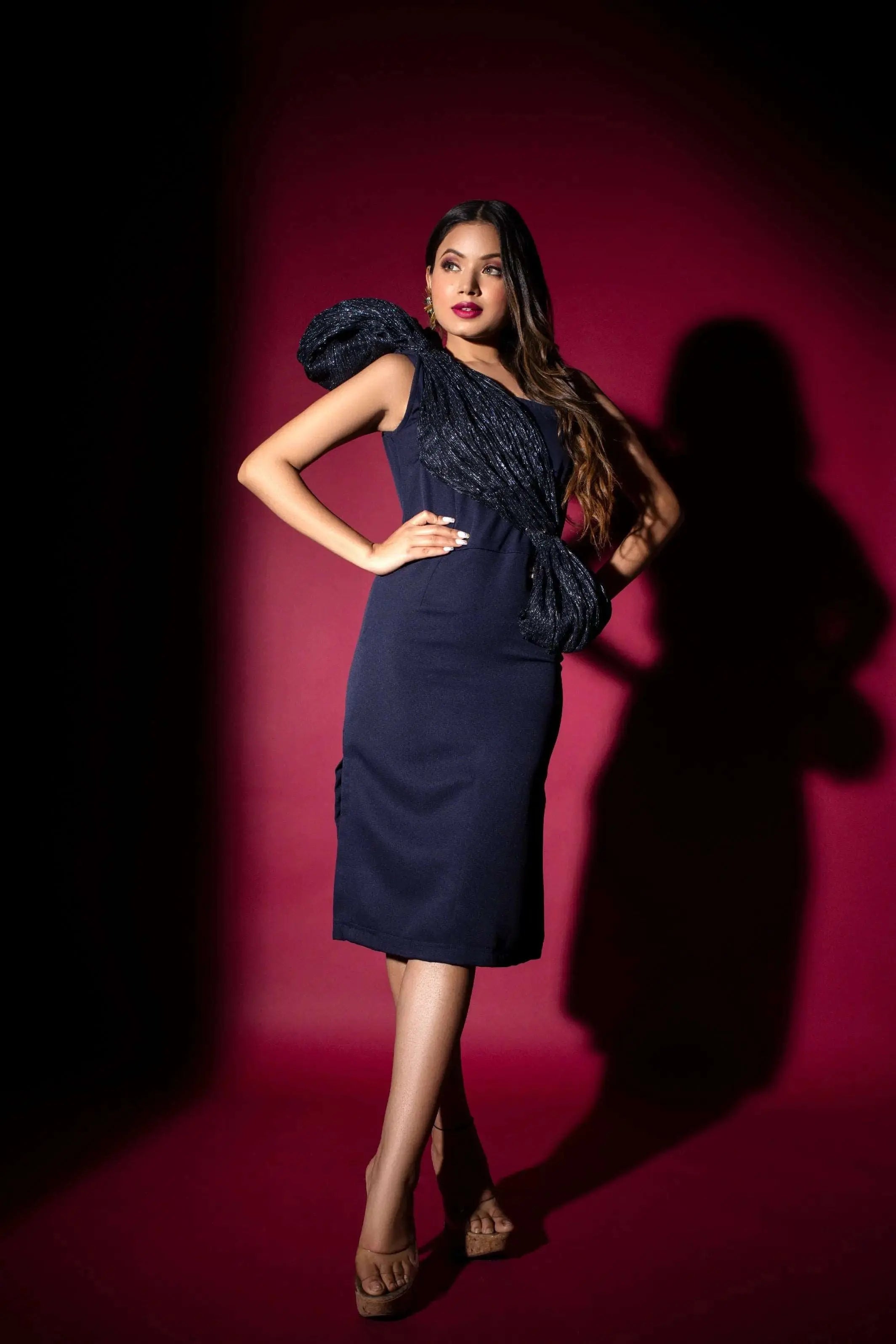 Shimmer wired sheath Dress glamfe