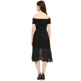 Black Off-Shoulder Bodycon Dress for Women/Girl by After Dark