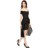 Black Off-Shoulder Bodycon Dress for Women/Girl by After Dark