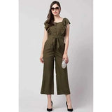 Fashion Fly Women's Knee Length Jumpsuit Maxi Sleeveless Crepe A-Line Dress