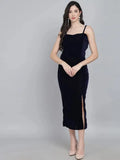 INFITROB Stylish and Chic Velvet Sleeveless A-Line Dress for Any Occasion - Flattering Cut and Premium Fabric for a Comfortable and Elegant Look 01