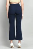 Sophisticated elegant Blue Cotton Blend Solid Trousers