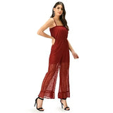 Teekhi Girl's Fashionable Wine-Colored Women's Jumpsuit