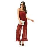 Teekhi Girl's Fashionable Wine-Colored Women's Jumpsuit