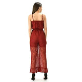 Teekhi Girl's Fashionable Wine-Colored Women's Jumpsuit