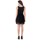V&M Black Designer Lace Fit & Flare Cut Out Short Dress for Women with One Pocket (vm114)
