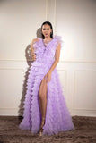 Deep V-neck Sleeveless long prom dress Glamfe