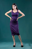 Captivating Lycra Dark Purple Bodycon Dress, Sleek & Stylish Straight Fit