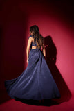 Pleated long evening gown Glamfe