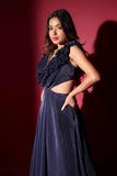 Pleated long evening gown Glamfe
