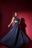 Pleated long evening gown Glamfe