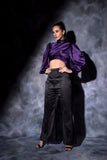 Purple top with designer sleeves Glamfe