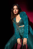 Sequin Bustier Cort Set with Velvet Blazer glamfe