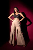 Sequin Noodle strep Top with Flare Pants glamfe