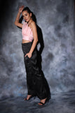 Stretchable black trousers with a beautiful detailing Glamfe