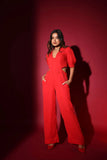 The perfect red party Jumpsuit Glamfe