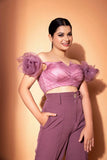 Tulle top with plazo pant Glamfe